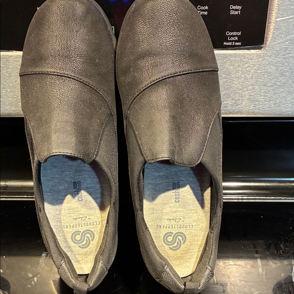 Clarks Women's Black Slip-On Loafers